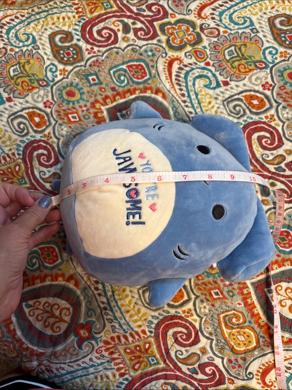 Squishmallow blue Plush Shark Toy - "You're Jawsome!" Embroidered - Picture 11 of 11